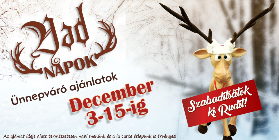 Szabadítsuk ki Rudit! – Vadnapok, ünnepváró ajánlatok